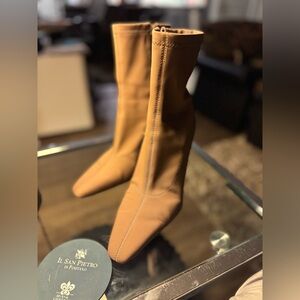 Zara stretch fabric heeled ankle boots